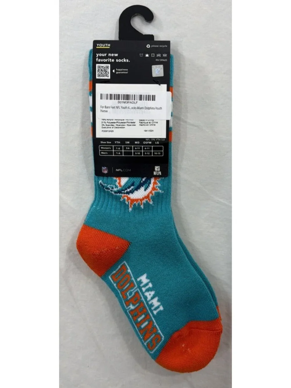 Youth NFL Team Apparel Miami Dolphins Socks NWT